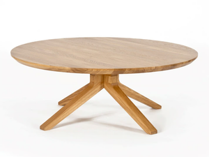 CROSS - Round oak coffee table _ Case