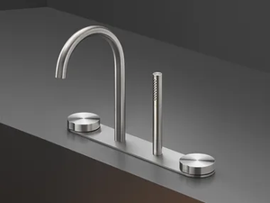 GIOTTO 113 - Hydroprogressive stainless steel bathtub mixer with hand shower _ Ceadesign