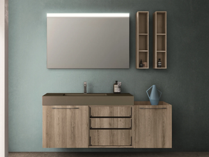 CARTABIANCA - Single laminate vanity unit with doors _ Cerasa