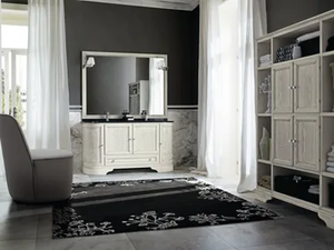 PAESTUM 36 - Double wooden vanity unit with doors with mirror _ Cerasa