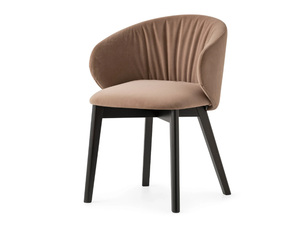 TUKA SOFT - Upholstered fabric chair with wooden legs _ Connubia