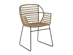 EMMA P/SB - Sled base steel and rope chair with armrests _ Crassevig