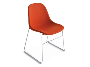 POLA LIGHT R SB - Stackable sled base upholstered chair _ Crassevig