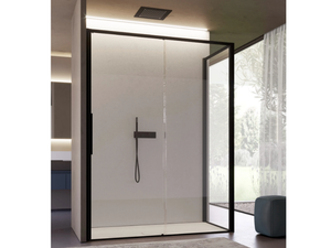 BRAVE 05 - Corner glass shower cabin with sliding door _ DISENIA