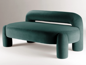 MARLON - Upholstered velvet bench with back _ DOOQ