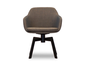 LAP 4055 - Upholstered trestle-based chair with armrests _ DRESSY