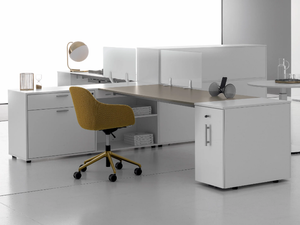 RIO - Sectional melamine office workstation with shelves _ DVO