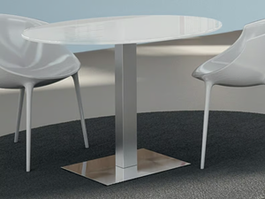 TAY - Round glass and metal meeting table _ DVO