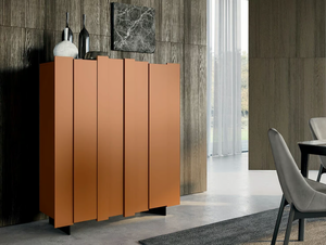 STRIPE - Oak highboard with doors _ Dall'Agnese