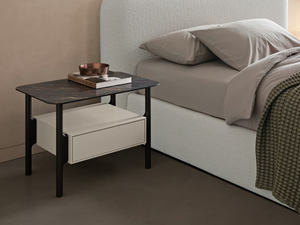 TEPU - Rectangular bedside table with drawers _ Dall'Agnese