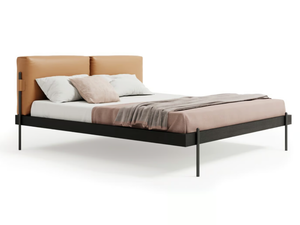 SUPERNOVA - Wooden double bed with upholstered headboard _ Dall'Agnese