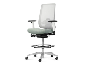 INDEED WHITE - Swivel mesh office chair with castors with 5-Spoke base _ Dauphin