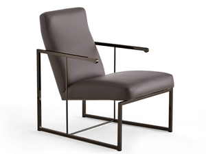 DADA - Leather armchair with removable cover _ Dema