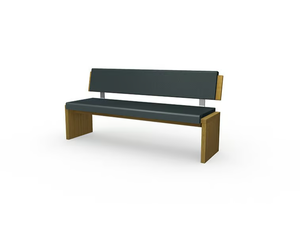 ALICE - Oak and eco-leather bench _ Deodara