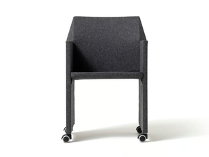 ORIGAMI - Fabric training chair with armrests with wheels _ Diemme