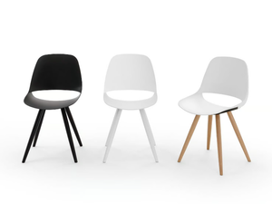 ECLIPSE WOOD - Plastic chair with wooden legs _ Diemmebi