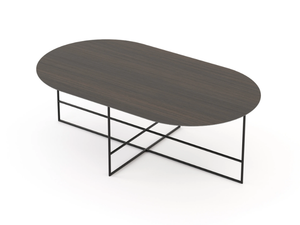 INSIDE - Low oval eucalyptus coffee table _ Domkapa