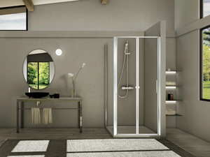 STILA 2000 - Corner glass and aluminium shower cabin _ Duka