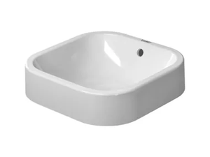 HAPPY D.2 - Countertop square grinded ceramic washbasin _ Duravit