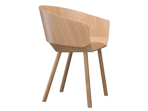 HOUDINI - Wooden chair with armrests _ E15