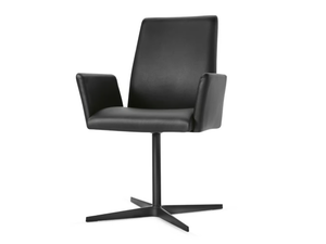 EKTA 4 WAYS - With 4-spoke base leather chair with armrests _ EFORMA