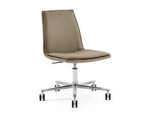 LARA 5 WAYS - Height-adjustable leather office chair with castors _ EFORMA