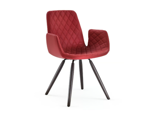 LENNY - Upholstered leather chair with armrests _ EFORMA