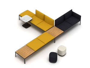 KUBIKA - Modular fabric bench seating with back _ ENEA