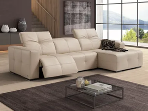 SAUVANNE - 3 seater relaxing leather sofa with electric motion _ Egoitaliano