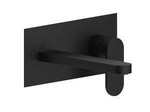 VERSILIA BLACK - Wall-mounted washbasin mixer with plate _ Ercos