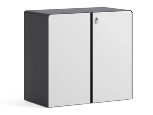 STEAM - Low melamine office storage unit with hinged doors with lock _ Ersa