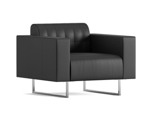 M-LINE - Sled base leather armchair with armrests _ Ersa