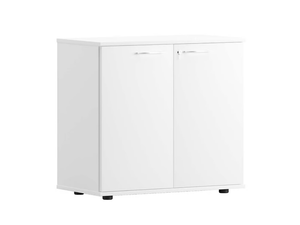 SCALA - Low melamine office storage unit with hinged doors with lock _ Ersa