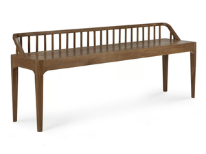 RECLAIMED TEAK SPINDLE - Teak bench with back _ Ethnicraft