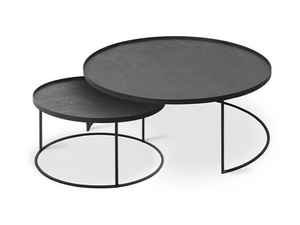 ROUND TRAY TABLE SET - Round wooden coffee table for living room _ Ethnicraft