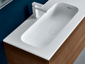 ROUND - Cristalplant® washbasin with integrated countertop _ FALPER