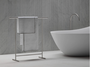 CILINDRO - Standing stainless steel towel rack _ FALPER