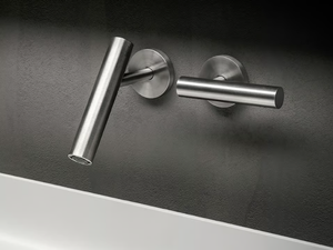 CILINDRO - 2 hole wall-mounted stainless steel washbasin tap _ FALPER