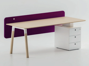 WOODS - Wooden workstation desk with drawers _ FANTONI