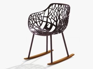 FOREST - Rocking aluminium chair with armrests _ FAST