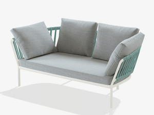 RIA - 2 seater garden sofa in aluminum and fabric _ FAST