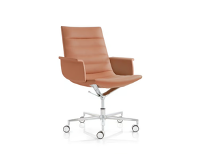 KEY - Height-adjustable leather office chair with armrests _ FREZZA