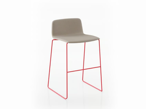 YO - Sled base high fabric stool with footrest _ FREZZA