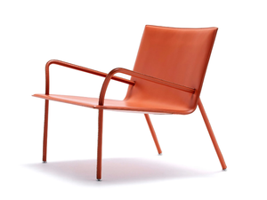 LYS - Tanned leather easy chair with armrests _ Fasem