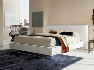 BOWIE - Fabric storage bed with upholstered headboard _ Felis