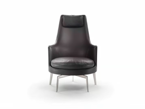 GUSCIOALTO - GUSCIOALTO SOFT - Bergere leather armchair with armrests _ Flexform