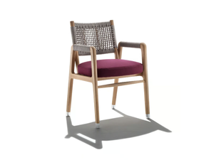 ORTIGIA OUTDOOR - Solid wood chair with armrests _ Flexform