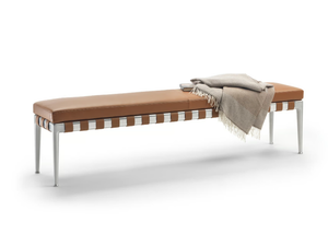 GREGORY - Upholstered tanned leather bench _ Flexform