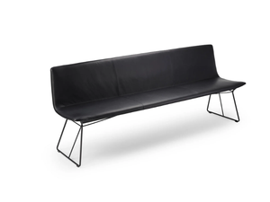 AMELIE BENCH - Leather bench with back _ Freifrau