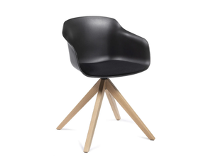 DAME PL - Trestle-based technopolymer chair with armrests _ GABER